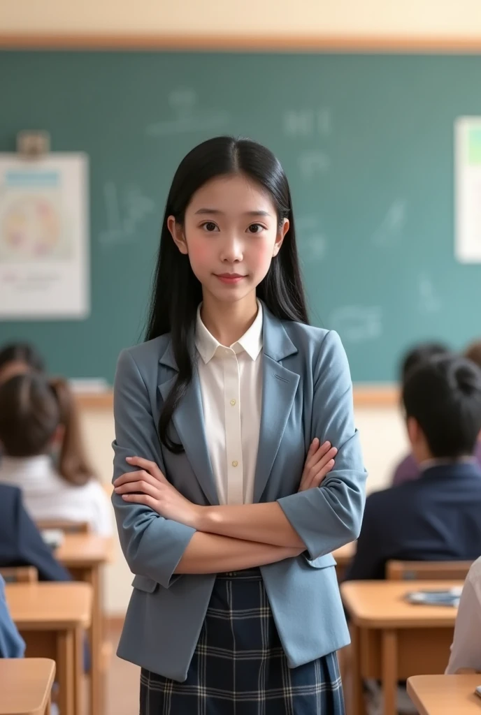 girl, ai, teacher uniform, classroom