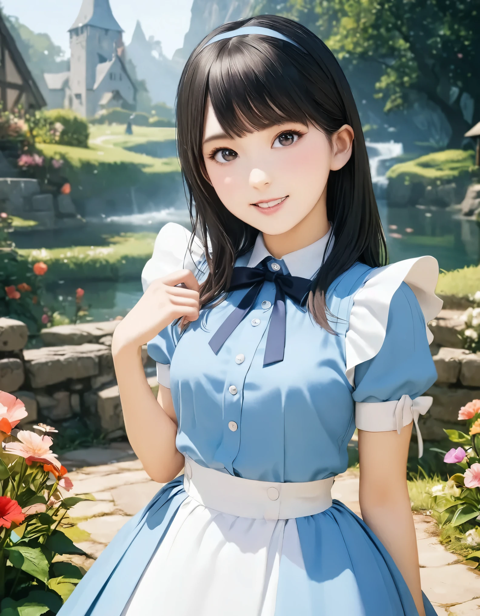 (best quality, 8k, high resolution:1.2), 1girl, Alice's Adventures in Wonderland