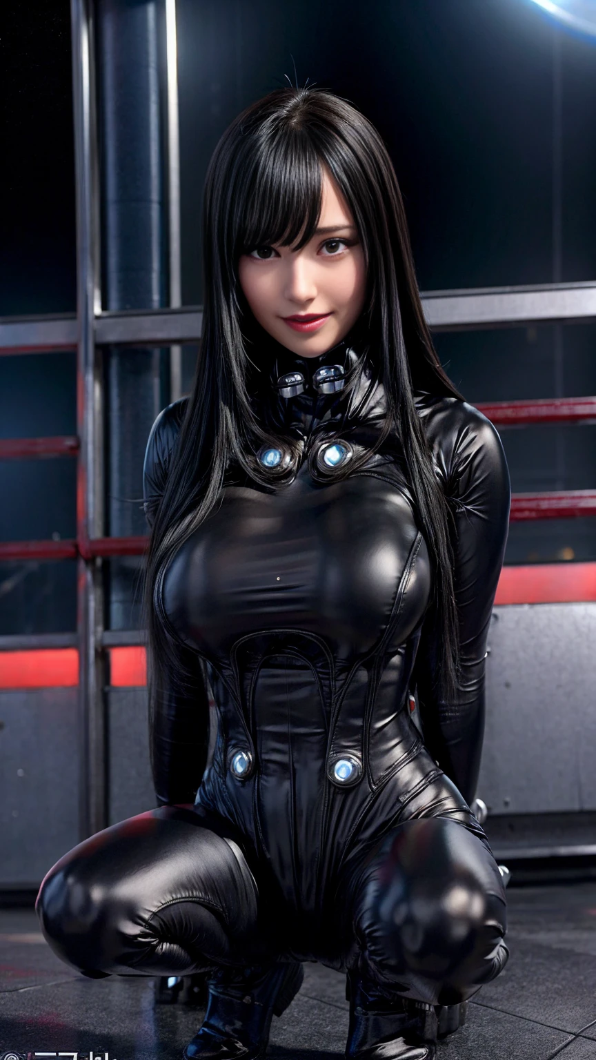 Photorealsitic、超A high resolution、Convoluted、ultra-detailliert、(dent in the skin)、Cute、Feminine、Detailed body、(A detailed face: 1.1)、(Outline of the iris、A dark-haired)、(Hydrocore Lens)、(perfect eyes)、4K、Beautiful fece、(masterpiece: 1.2)、(top-quality:1.2)、(wide-hips、thick thight、1girl in,eye liner、Constriction、Shiny skin、Colossal tits、,i'i'i'i'i'i'I'm already in the hospital、teats、NSFW、Oiled skin, glistning skin、high gloss skin)、Pose Seductive、Black theme、(Optimal ratio of 4 fingers to 1 thumb)、cleavage of the breast、Hourglass body shape、In the Middle of the Battlefield、natta、brilliance、frombelow、see the beholder