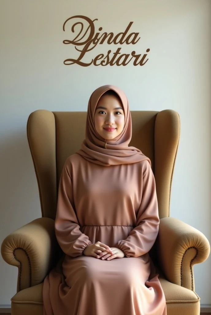 a beautiful Indonesian woman, smooth white skin, well-groomed face,wearing a white hijab in a modern style,wearing a purple eggplant hoodie knit with the name Santi logo . celana Cropped coklat ala kekininan Banyak kantong nya, smiled faintly,white shoes,black watch, posing standing next to a beautiful and profusely blooming eggplant purple orchid. The background of the beautiful orchid flower garden is very amazing .Realistic original photo 