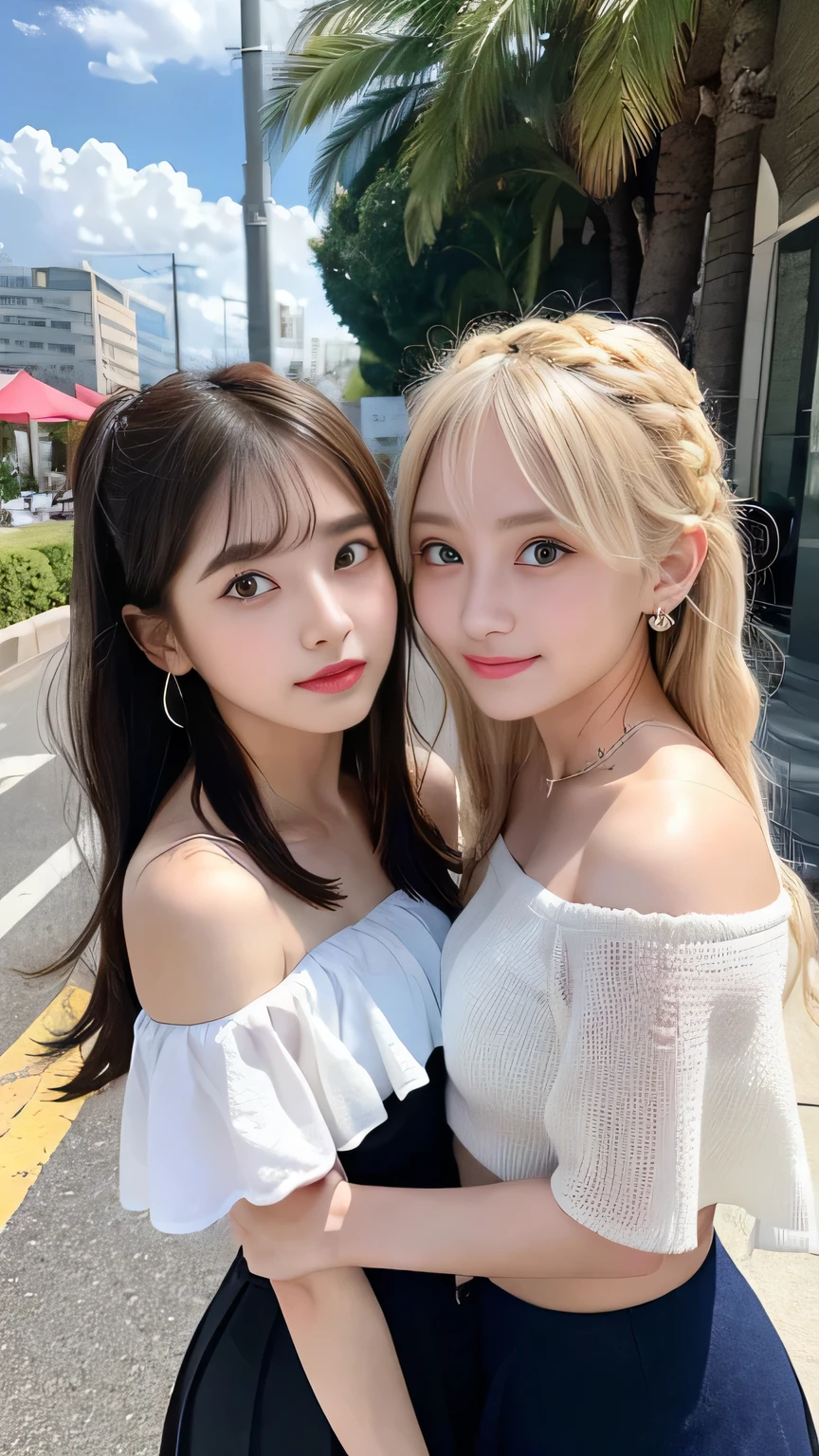 One person、11 years old、Full body photo、slender、Japanese women、White drool coming out of the mouth、smile、Blonde twin tails、 Fair skin, messy hair, super cute、Soft and Face、8K resolution、Surreal、Ultra high definition、 A-cup small breasts（（Highest resolution、8K、masterpiece：1.3））、Ultra-fine face、Ultra Fine Lips、Beautiful Eyes、double eyelid,Sleeveless orange button-down shirt dress、Thighs、thin,Thighsが見える、Shapely small breasts、smile、