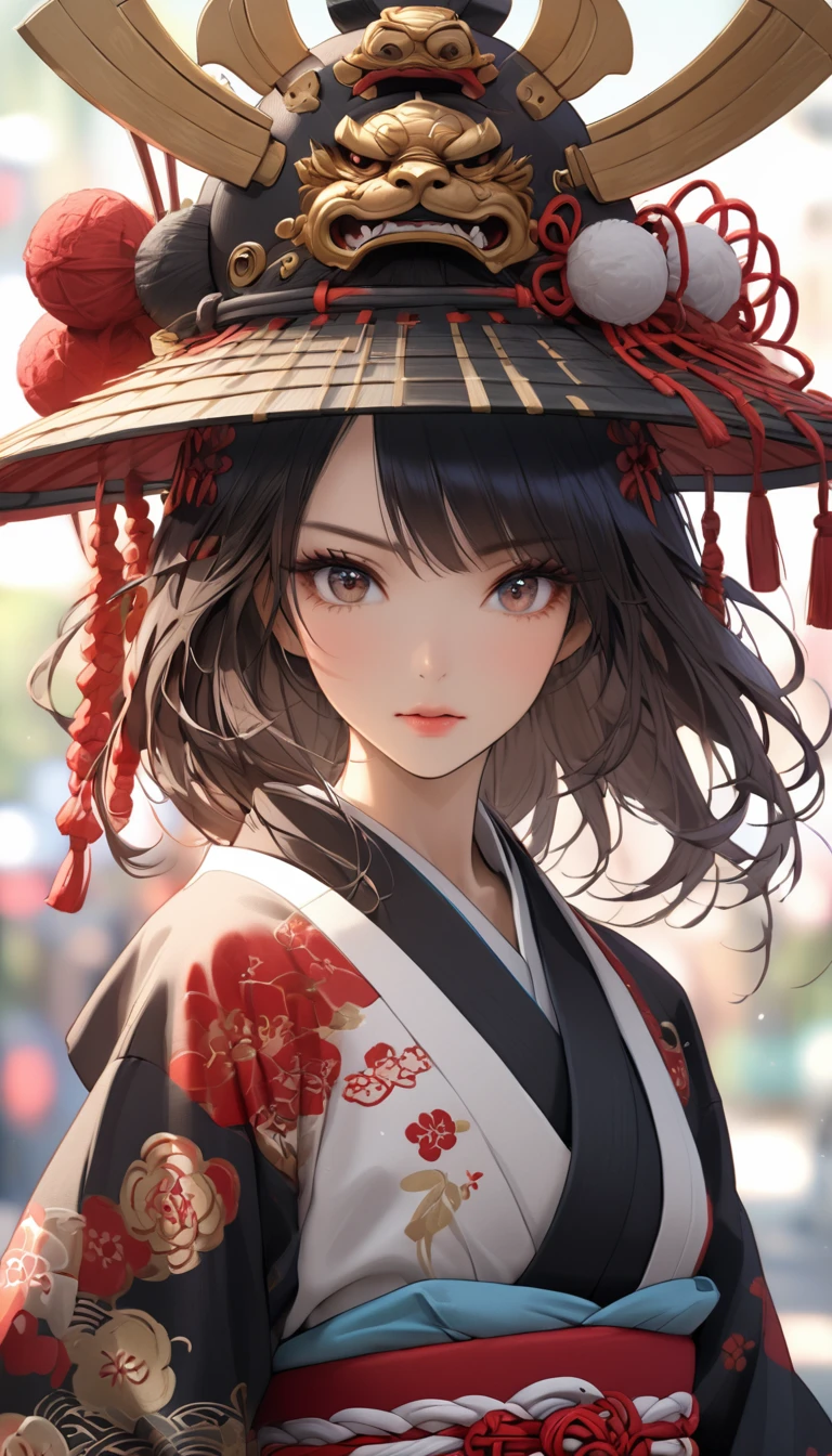 Samurai Maiden	Beautiful girl in traditional, intricately detailed samurai hat