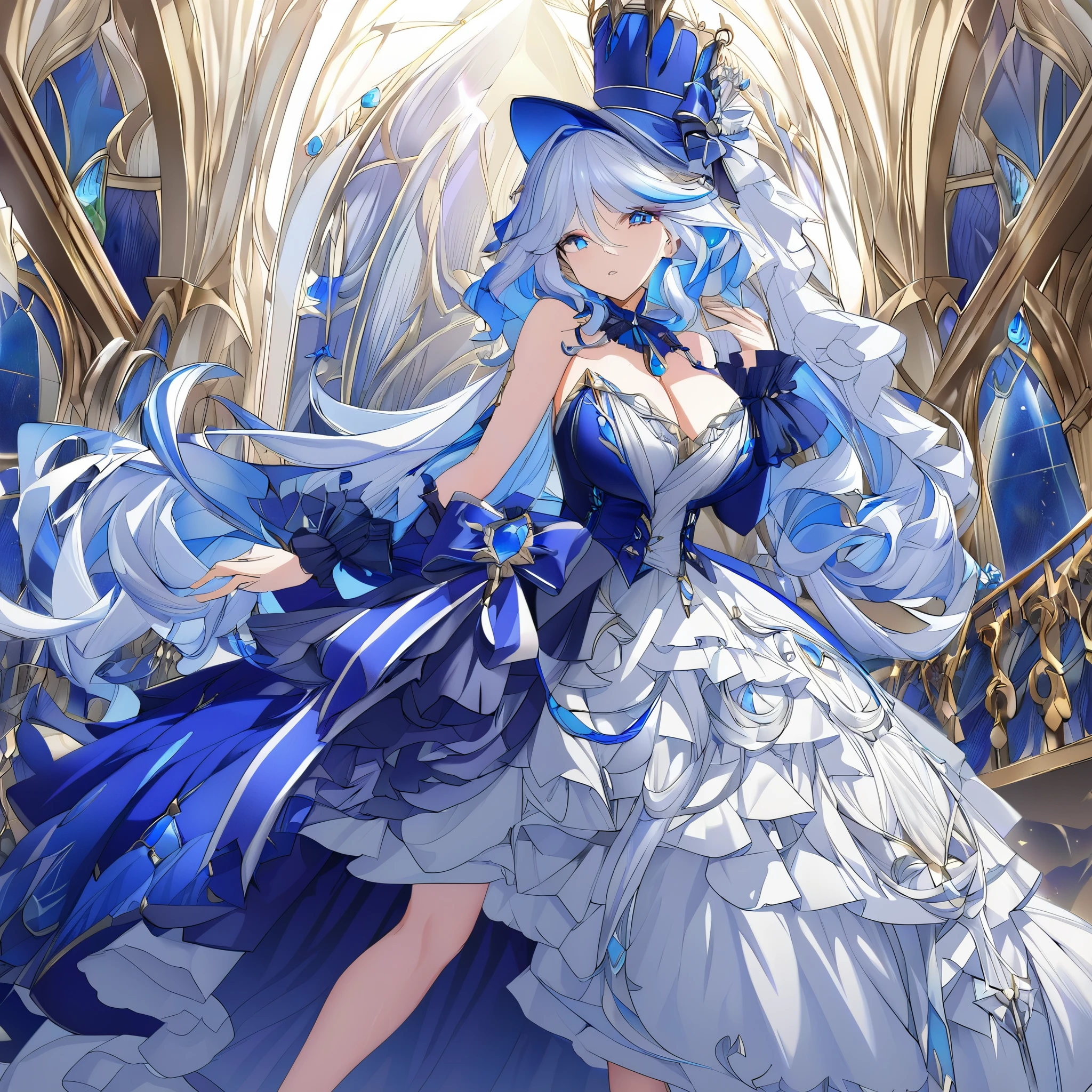 ((Cute anime art style)),((masterpiece)),( best quality ),((Super detailed)),((very delicate and beautiful)),((alone)),whole body,((whole body portrait)),absurdly huge ,(((1 bling-bling princess in beautiful embroidery and jeweled gorgeous rococo ballgown with voluminous full length petticoat hoop skirt))),((((absurdly huge tits)))),(Deep cleavage),skindentation,( Detailed face and eyes ),jewel eyes,((petticoat,long train,Beautiful embroidery and lace)),super detailed voluminous gorgeous rococo ballgown with voluminous full length petticoat hoop skirt,((sparkling，Gorgeous and voluminous rococo princess dress)),((Ridiculously long straight hair)),Extremely gorgeous hair accessories,((Extremely gorgeous big crown)),luxury jewelry,((beautiful embroidery and jeweled gorgeous rococo ballgown with voluminous full length petticoat hoop skirt)),(((absurdly huge tits))),looking into camera, Awkward, blush, tears, cry, out of breath, sweat