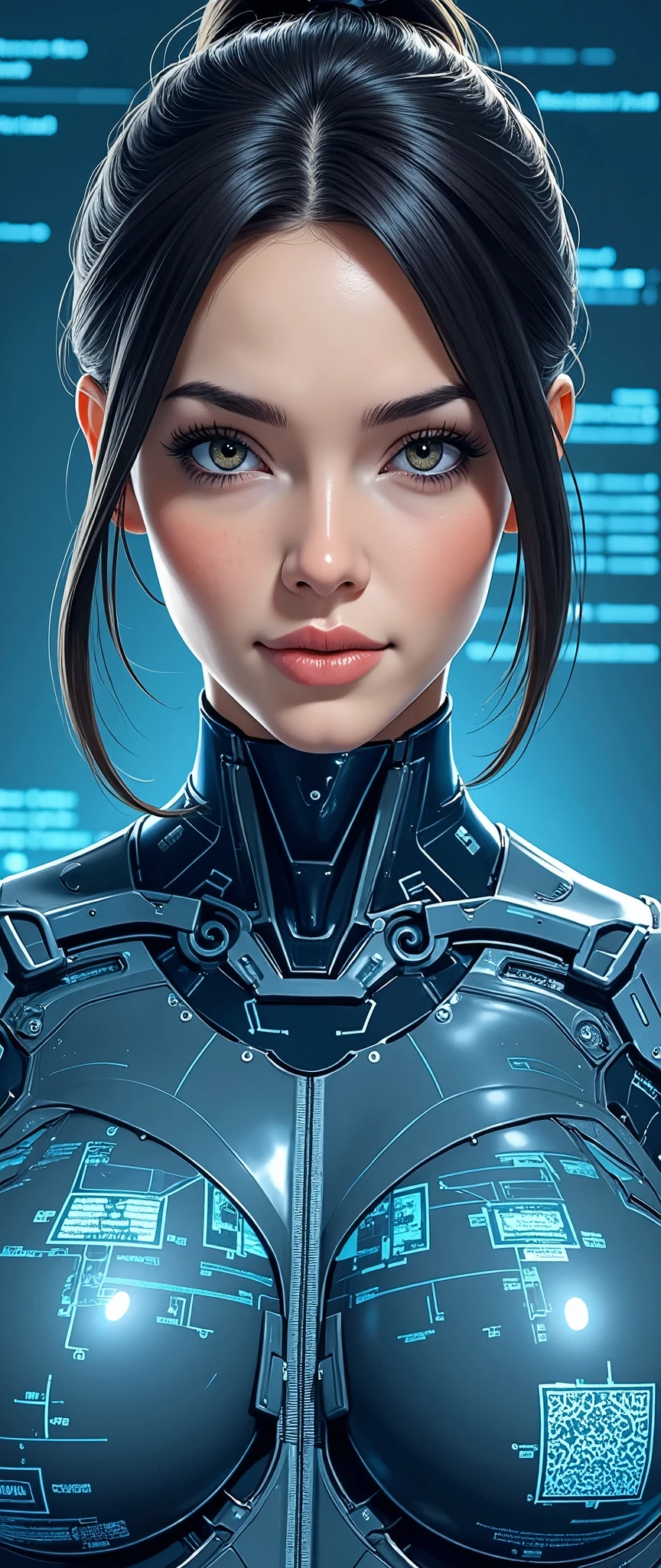 (masterpiece:1.2,Exceptional Quality,Mirror-like, movie-like experience, photorealistic:2.0,RAW Photos:2.0,Super detailed),8k,wallpaper,(Representing blueprints through holograms:2.0),(Beautiful woman:2.0),Female Cyborg,(Female Cyborgの設計図:2.0),(Draw the front view:2.0),(Avant-garde design:2.0),(Drawing detailed blueprints:2.0),(Beautiful Face,beautiful eyes,Beautiful Hair),(3D Animation:2.0)