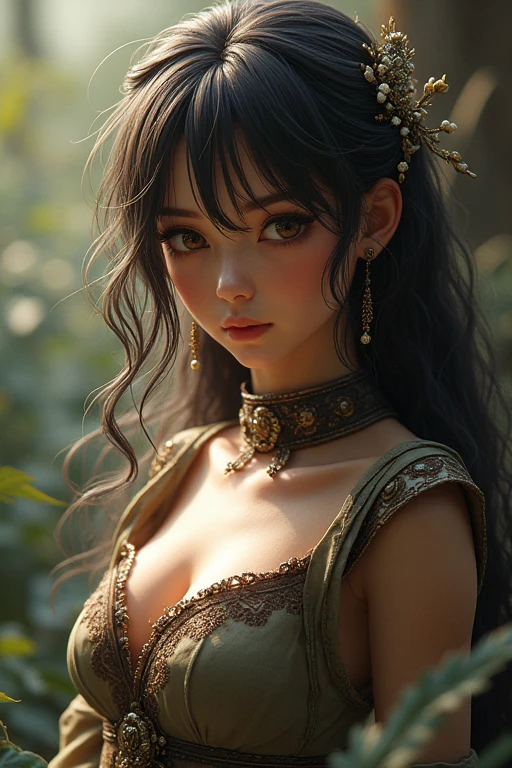 highly detailed girl, beautiful detailed eyes, beautiful detailed lips, extremely detailed face and body, 1girl, intricate garden, lush foliage, detailed background, (best quality,4k,8k,highres,masterpiece:1.2),ultra-detailed,(realistic,photorealistic,photo-realistic:1.37),HDR,UHD,studio lighting,ultra-fine painting,sharp focus,physically-based rendering,extreme detail description,professional,vivid colors,bokeh,portrait