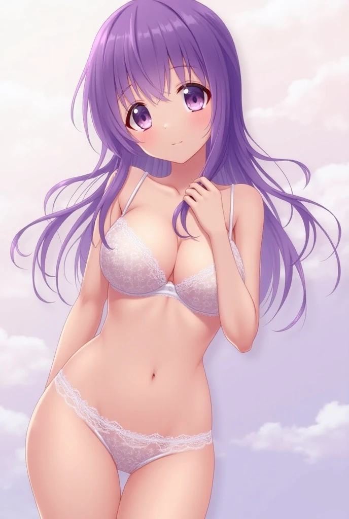 A big ass anime girl in underwear in a sexy position 