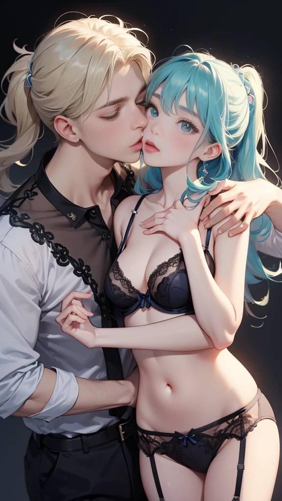 ((Top Quality, 8k, Masterpiece: 1.3)), 2 girls and boy, sexy, Beautiful girl with accentuated slender abs: 1.4, ((short golden hair)),(golden eyes), (long black hair and blue eyes), Ultra detailed face, detailed eyes, double eyelids, Selfie, (body builder:0.8),(beautiful small hard nipple:1.5,(naked with sheets:1.2),on the bed,(shiny skin:1.2),(lie down:0.8),(gorgeous jewels:1.2),necklace, (boy kissing with his girlfriend :1.3),(hugging with her girlfriend:1.3),(shiniy cloth:1.5),(naked girlfriend hagging from her behind:1.5),(satisfied face with eye closed:1.3),(naked:1.2),big round breasts, very erotic