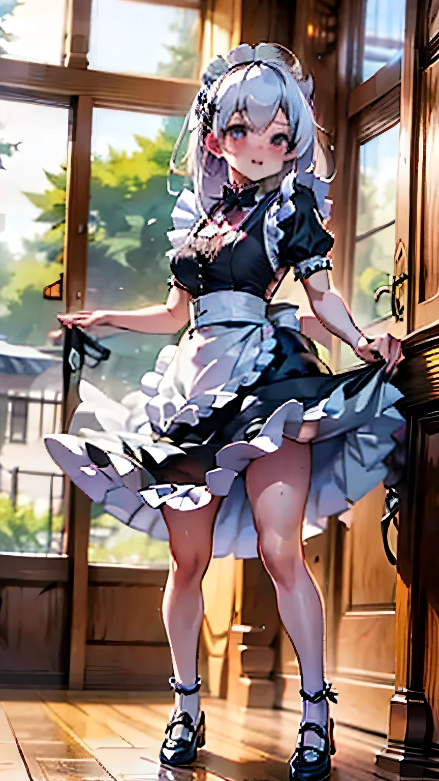  girl, Full Body Shot ,Maid