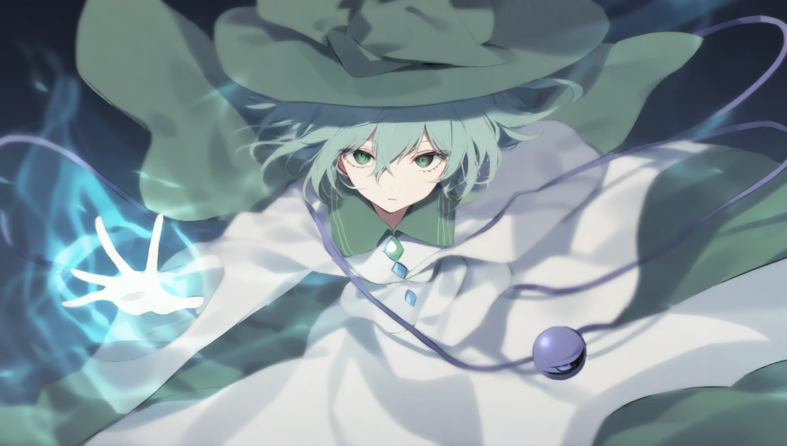 Koishi Komeiji　White clothes　blue third eye