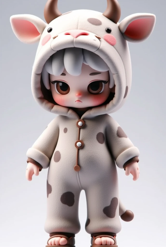 Chibi doll， cow onesie，Wool material 