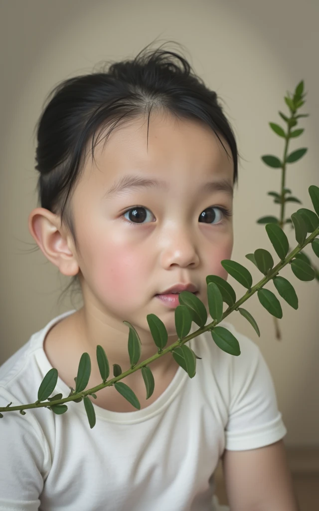 A little girl photo background is a panda, she is about 3 years old, HD, a masterpiece