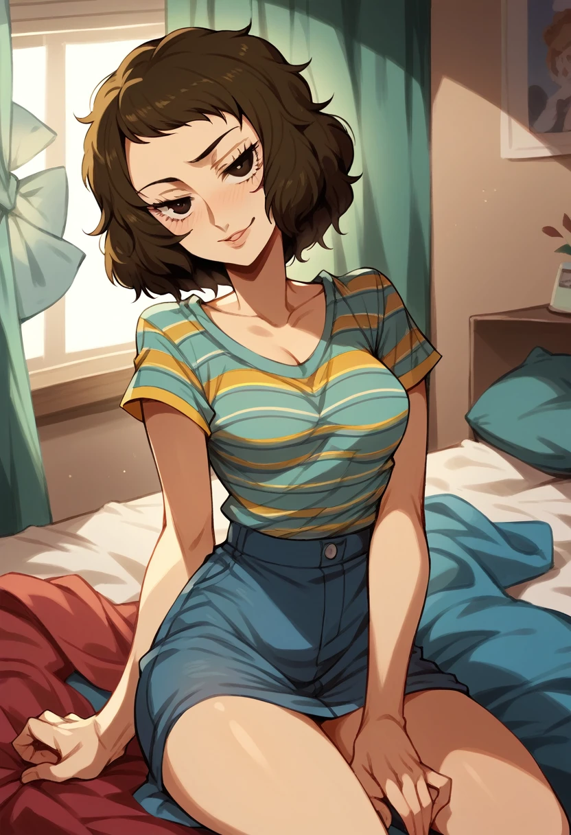  sadayo kawakami, abergonzada, hotel room, seductive