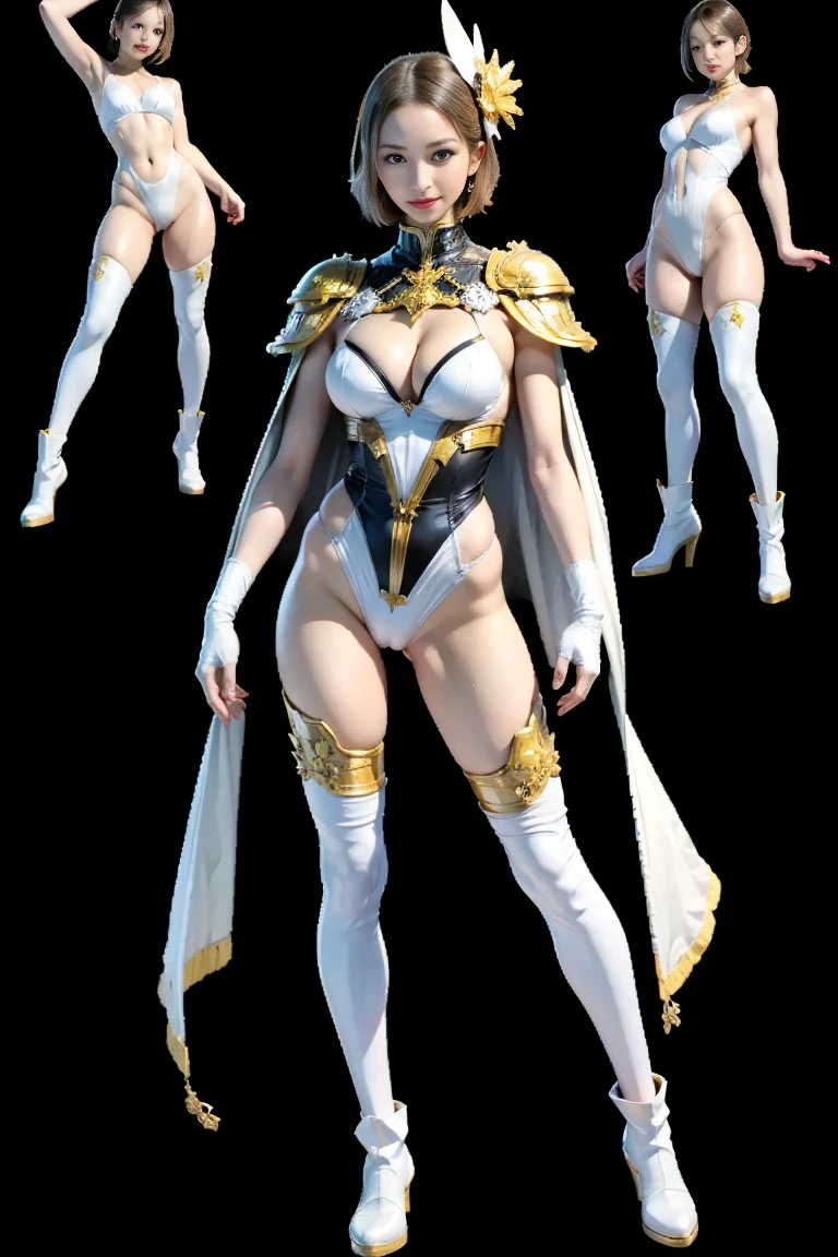 ((BLACK BACKGROUND,1:2, masterpiece)), full body MILF BIMBO standing with two long thighs and two high heels, red eyes, silver white hair, short bob style hair, big breasts, cleavage, separate sleeves, tiara royal, long cape up to two feet, yellow bikini, hands on waist, navel, lustful smirking smiling, smile face (red blushed, red cheeks), metal shoulders, gold sleeveless armbands, black leather choker slave collar, shackle bracelets, sex slave red crest, full body MILF BIMBO standing with two long thighs and two metal sandals, red eyes, silver white hair, short bob style hair, big breasts, cleavage, separate sleeves, tiara royal, long cape up to two feet, yellow bikini, hands on waist, navel, lustful smirking smiling, smile face (red blushed, red cheeks), metal shoulders, gold sleeveless armbands, black leather choker slave collar, shackle bracelets, sex slave red crest, pauldrons, breastplate, corset, eye focus, full body, whole body. 1solo . slave fighter, loincloth standing, hands on hips, metal sandals, backpack, choker, big belt, view from below, feet together, bracers, tiara)