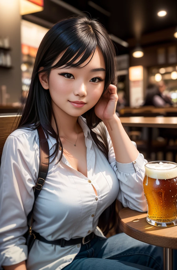 zebra holding a glass of beer and a puzzle piece, toon render screenshot 3D model of a Japanese mascot