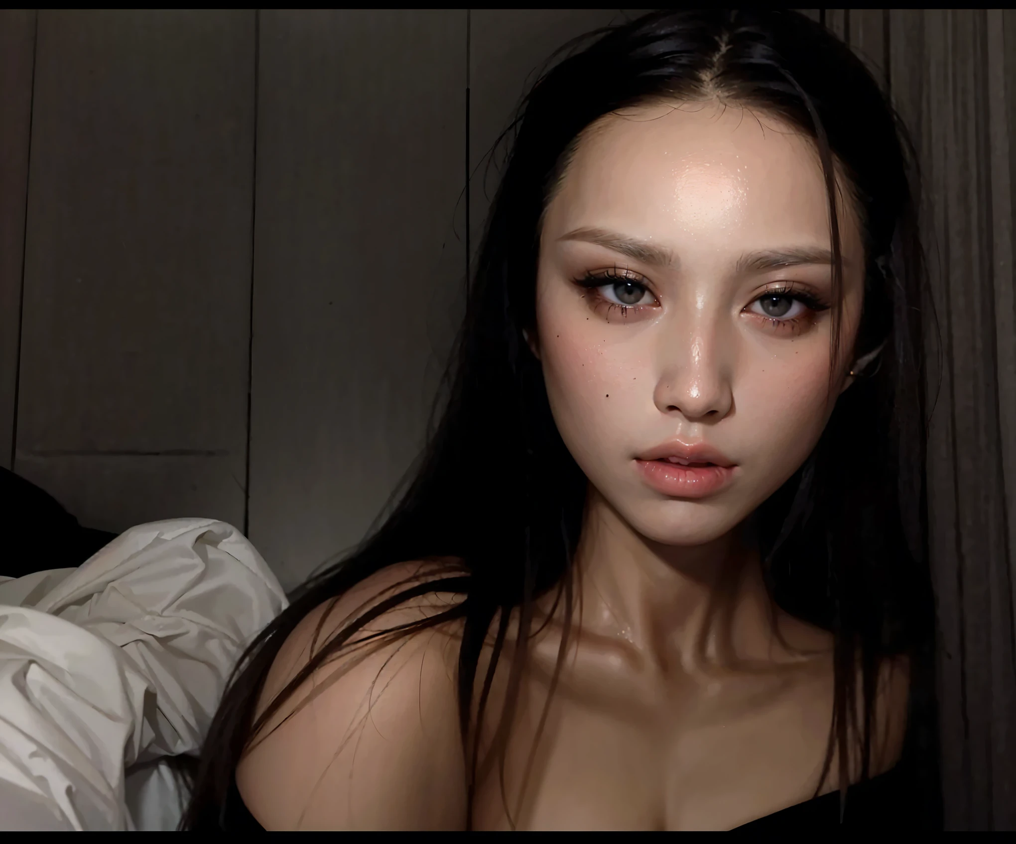 Asian, Mermaid Eyes, large eyes, Korean, black hair , latina