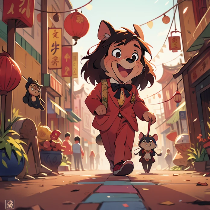 Snagglepuss Walking on Circus Chinatown on Rabat