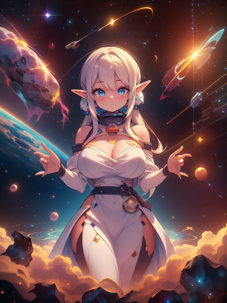 score_9, score_8, score_7, Masterpiece, Hyper detailed, Best quality, UHD, Ultra high resolution, (32K), (Point of view:1.5), (Random poses), (((3D))), ((Close up)), (1girl), Breasts, (Her skin made of Nebulae, celestial skin:1.5), (A celestial deity made out of nothing but nebulae that has lived in outerspace all her life since the begining of the universe:1.5), Voluptuous, Sexy, Curvy waist, (Wide hips:1.5), (Slim waist:1.5), (Wearing a big revealing celestial dress:1.4), (Long elf ears:1.5), (Nebulae eyes, Longeyelashes), (Long Nebulae hair), (Celestial being emerging from a nebula in deep outer space:1.5), martius_nebula, AGGA_ST009
