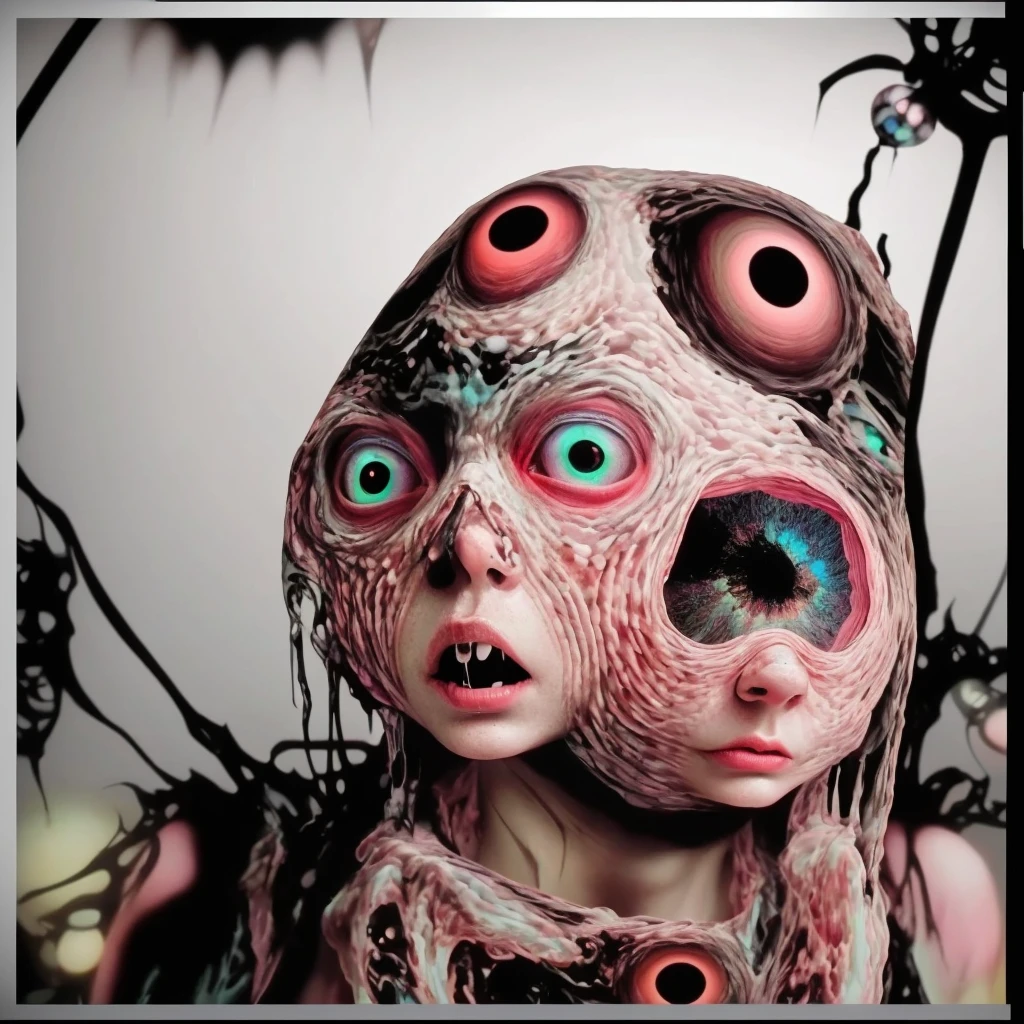 masterpiece,best quality,flower,jellyfish,make-up,plastic,simple background,eye makeup,ca45mv7-100 close up shot