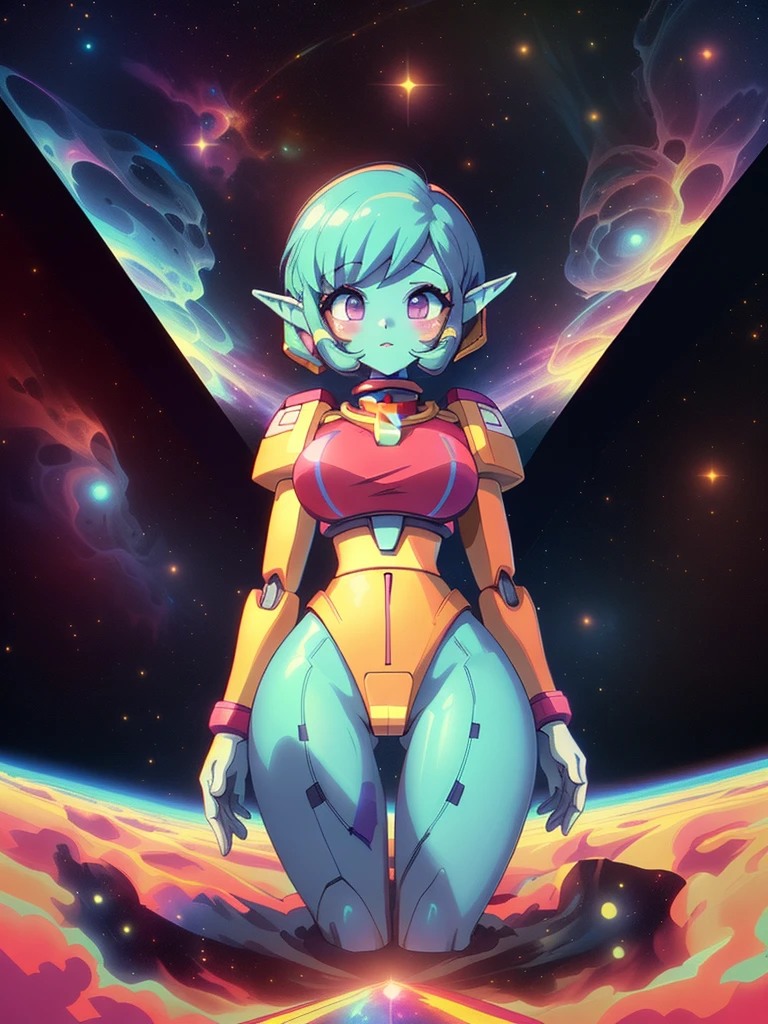 score_9, score_8, score_7, Masterpiece, Hyper detailed, Best quality, UHD, Ultra high resolution, (32K), (Point of view:1.5), (Random poses), (((3D))), (Close up:1.5), (1girl), Breasts, (Her skin made of Nebulae, Nebula style skin:1.5), (A celestial deity made out of nothing but nebulae that has lived in outerspace all her life since the begining of the universe:1.5), Voluptuous, Sexy, Curvy waist, (Wide hips:1.5), (Slim waist:1.5), (Long elf ears:1.5), (Nebulae eyes, Longeyelashes), (Long Nebulae hair), (Celestial being emerging from a Nebulae in deep outer space:1.5), martius_nebula, AGGA_ST009, (Gundam art style:1.4). (Powerpuff Girls art style:1.4), (Vaporwave art sty;e:1.4)