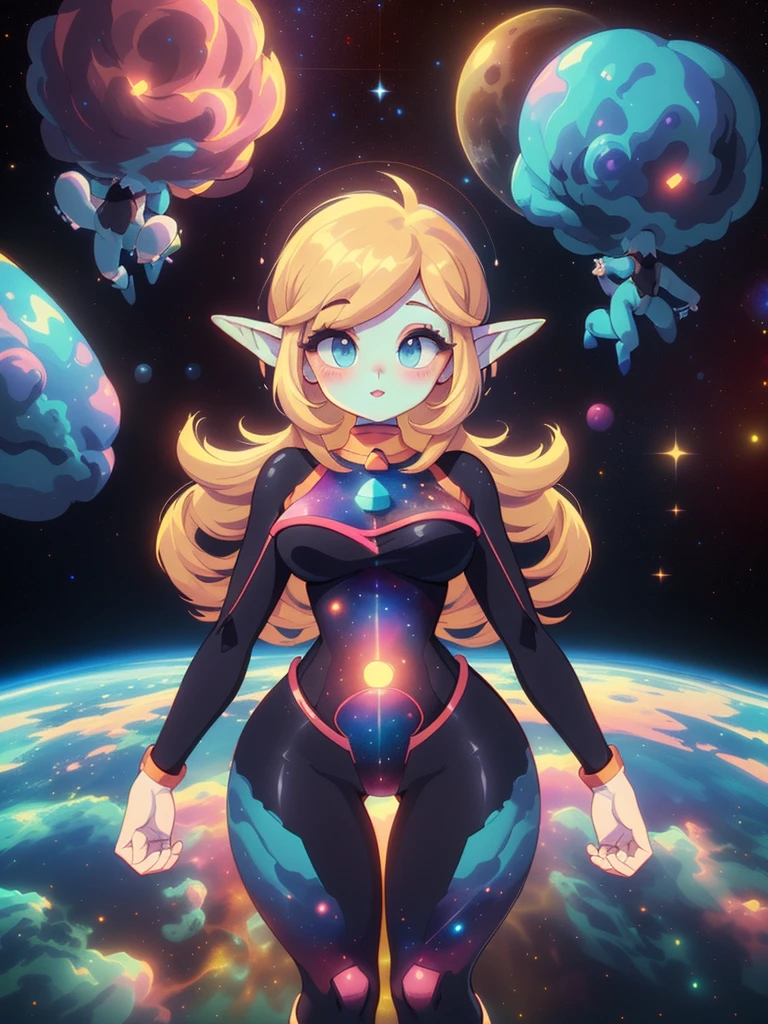 score_9, score_8, score_7, Masterpiece, Hyper detailed, Best quality, UHD, Ultra high resolution, (32K), (Point of view:1.5), (Random poses), (((3D))), (Close up:1.5), (1girl), Breasts, (Her skin made of Nebulae, Nebula style skin:1.5), (A celestial deity made out of nothing but nebulae that has lived in outerspace all her life since the begining of the universe:1.5), Voluptuous, Sexy, Curvy waist, (Wide hips:1.5), (Slim waist:1.5), (Long elf ears:1.5), (Nebulae eyes, Longeyelashes), (Long Nebulae hair), (Celestial being emerging from a Nebulae in deep outer space:1.5), martius_nebula, AGGA_ST009, (Powerpuff Girls art style:1.4), (Vaporwave art style:1.4)