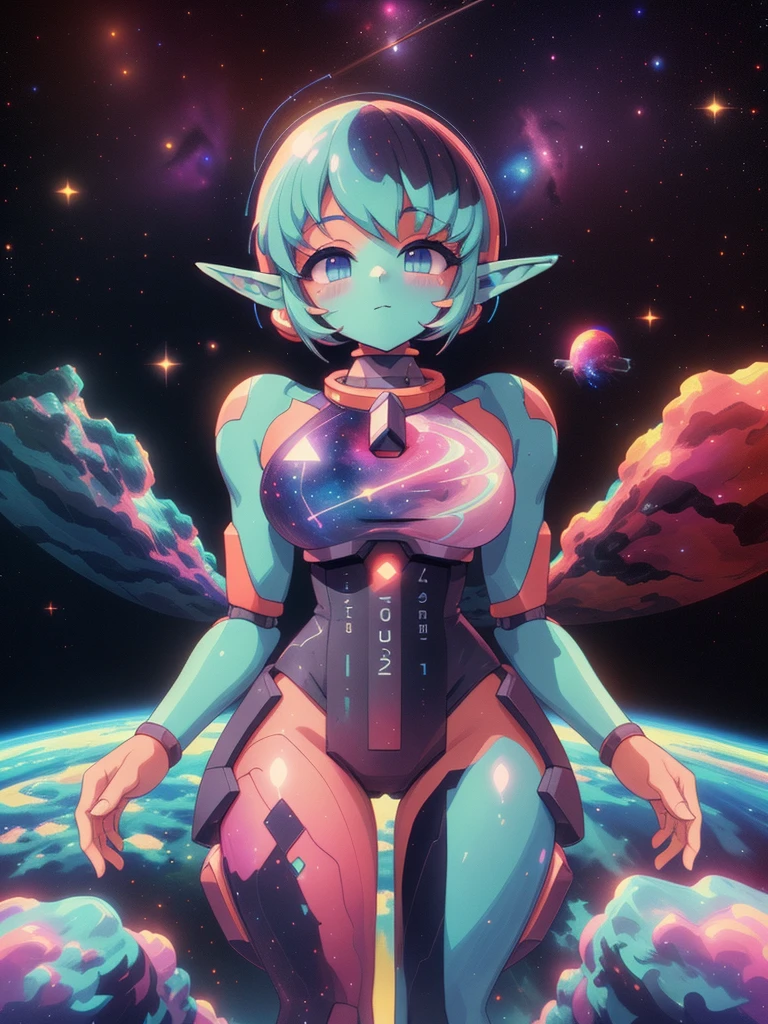 score_9, score_8, score_7, Masterpiece, Hyper detailed, Best quality, UHD, Ultra high resolution, (32K), (Point of view:1.5), (Random poses), (((3D))), (Close up:1.5), (1girl), Breasts, (Her skin made of Nebulae, Nebula style skin:1.5), (A celestial deity made out of nothing but nebulae that has lived in outerspace all her life since the begining of the universe:1.5), Voluptuous, Sexy, Curvy waist, (Wide hips:1.5), (Slim waist:1.5), (Long elf ears:1.5), (Nebulae eyes, Longeyelashes), (Long Nebulae hair), (Celestial being emerging from a Nebulae in deep outer space:1.5), martius_nebula, AGGA_ST009, (Vaporwave art style:1.4)