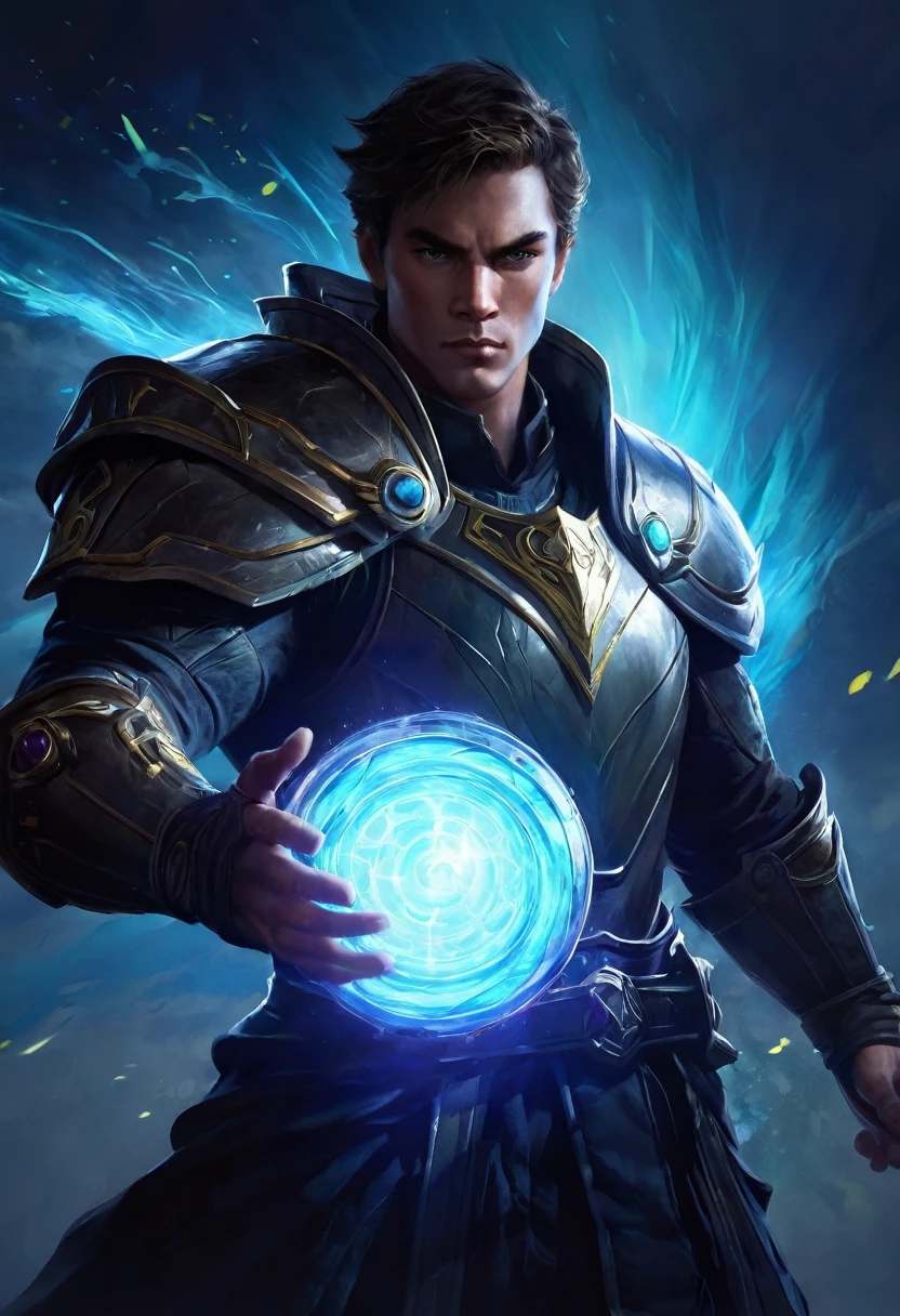 energy shield in the left hand, Fantasy, energy, Dark Character, game