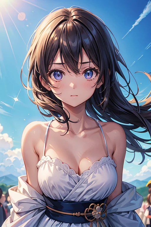 extremely details CG,UHD Wallpapers, Extremely detailed,(((best qualtiy))), ((ultra-detailliert)), 1 milf, huge black tits_hair, Blue_Eyes, Large breasts,(Naked_a towel), 云, cloudy_skyporn, crepuscular, natta, gradient_skyporn, Horizon, up looking_で_peeping at the viewer, makeups, mediating_breasts, Aqua Eye, woven, Eau, water dripping, mont, mountainous_Horizon, a navel, mare, orange_skyporn, outside of house, coconut palms_tree, Purple_skyporn, Red_skyporn, Short_hair, Sat down, 天空, ssmile, 独奏, suns, Sun rays, sun setting, a towel, The tree, at the sunset, Eau