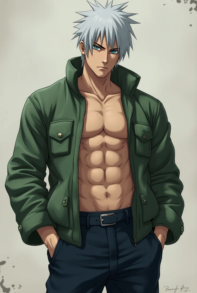 (1 young man, 16 years old with marked muscles, huge pectorals, shirtless, Topless)), beard, cobalt blue hair, military haircut, ((almost shaved hair)), Male, handsome teenager (detailed face, perfect face) teenager, ((Extremely realistic shadows, masterpiece of art, extremely detailed, photorealistic), ((16 years old)), Topless, Young muscular man, friendly expression, friendly smile, aesthetic, ((Good anatomy)), bulging pectorals, ( pectorals like plates) cobbled abs, brown trench coat, open trench coat, bare chest, narrow waist, Black pants and cloth belt without buckle, blue eyes, large and delicate eyes, Wide open eyes ((detailed eyes)) swamp forest. Very face young, teenager, young boy.