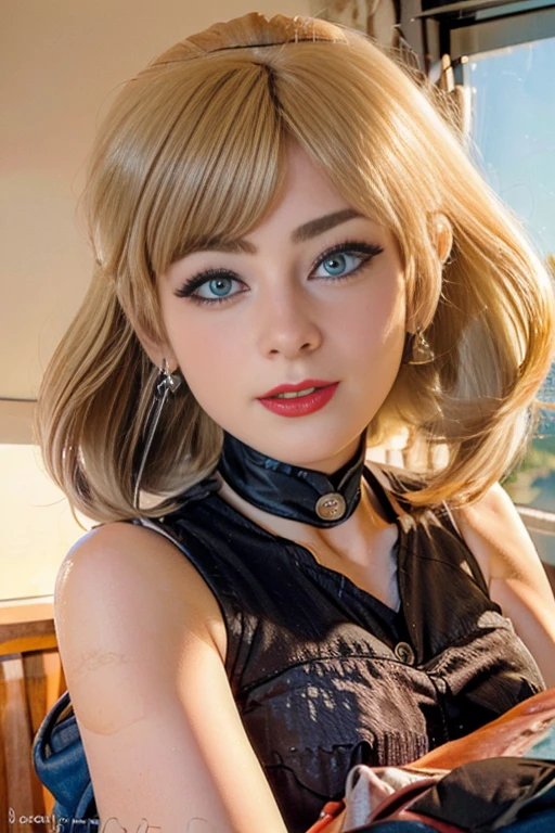 (The best quality, 4k, 8K, High Resolutions,  masterpiece :1.2),  Ultra detailed, detailed face, Detailed lips and eyes......, nice makeup , attractive appearance, expressive face, realistic,
TO BREAK  Loud ,beautiful caucasian woman with shoulder length messy wavy blonde hair,short blonde hair , brown eyebrows,  Big blue eyes, light skin, slim and athletic, hair covering one eye,
TO BREAK (horse riding), (dynamic pose), cute outfit  ,nice smile,  Soft sunlight illuminating the scene, Subtle movement of the wind in the hair, cheerful expression, gloomy atmosphere, suave, Natural lighting that emphasizes your features......, Subtle shadows that add depth and dimension to the image......, ( teenager) , posing sexy , nice makeup ,  red lips , blue eyeshadow , cuerpo completo , modelo 18 year old teenager , 18 year old teenager , Lori Loud , cute outfit