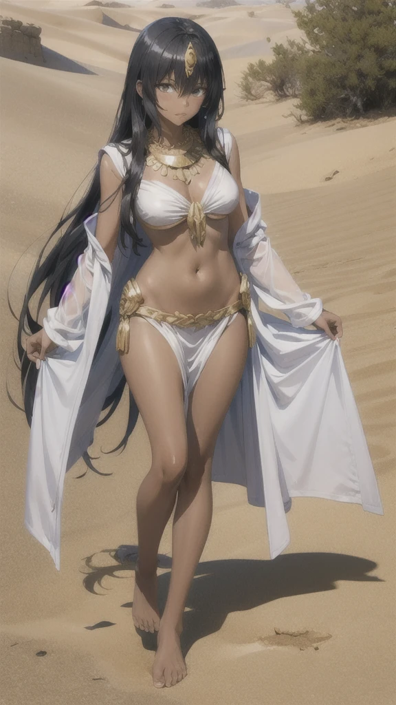 Mia Araujo, Naoko Takeuchi, Mysterious, surreal, fantastical, fantasy, Sci-fi, Japanese anime, the great gate of the desert, the overflowing sea, the boat on the waves, the beautiful girl, perfect voluminous body, detailed masterpiece