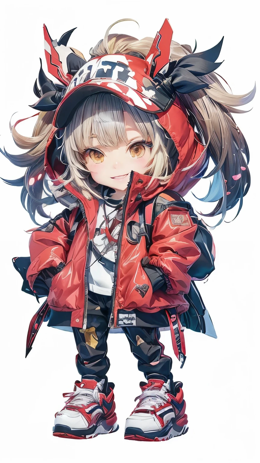 a close up of a cartoon character with a red jacket and black pants, from arknights, anime moe artstyle, anime visual of a cute girl, kantai collection style, arknights, ayaka genshin impact, splash art anime loli, stylized anime, katana zero video game character, high quality anime artstyle, anime character, official artwork