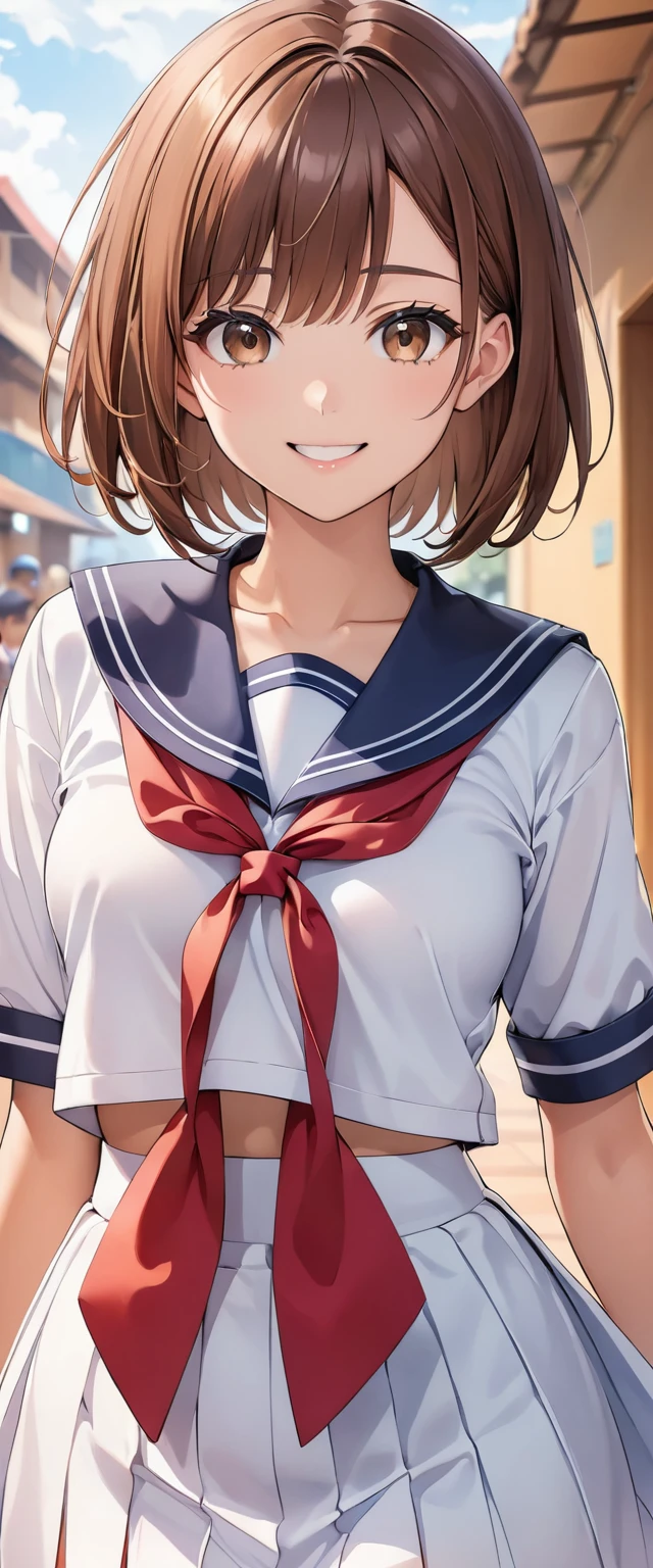 {{サキュバスが女の子から顔を奪う}}, Create an image of a girl who looks like Yui Aragaki. Pay particular attention to the look of the eyes and the hairstyle., Draw a person who resembles you. Also, Adopt a bright smile and graceful expression like hers.. You can freely arrange the clothes and background., Express her cleanliness and natural charm.., NSFW