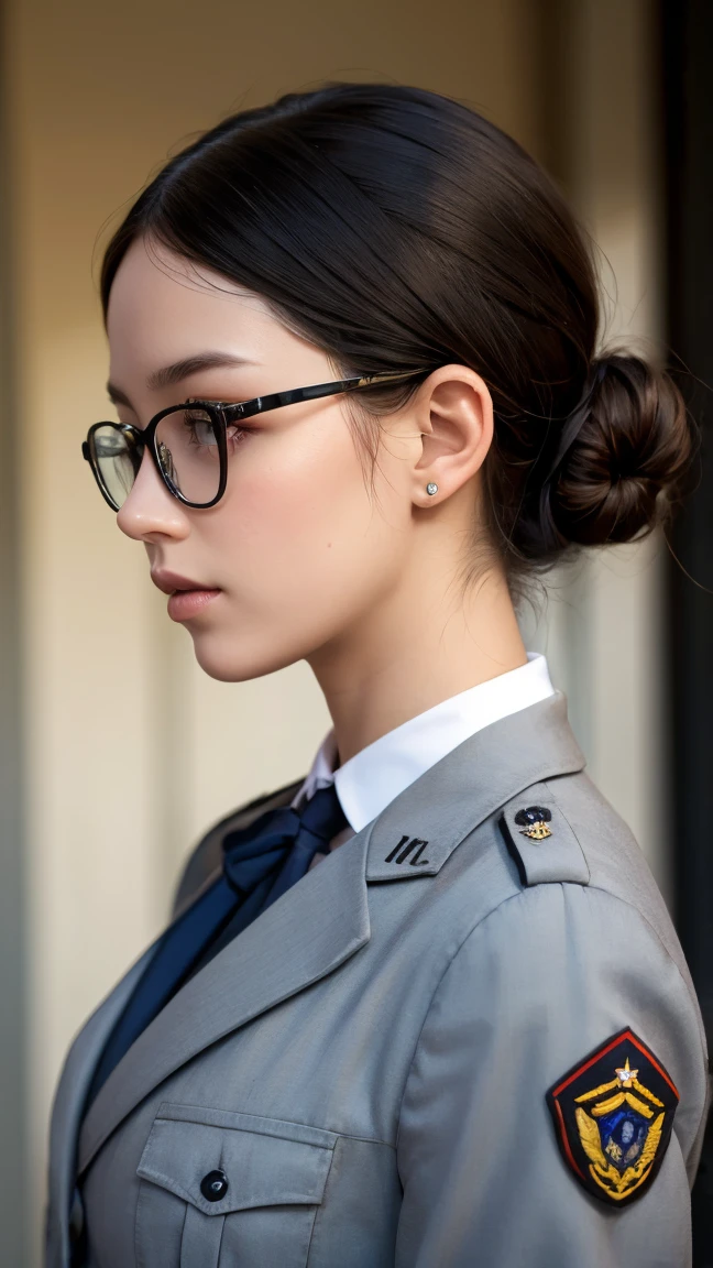 uniform、soldier、Glasses、Beauty、Cool、 realistic