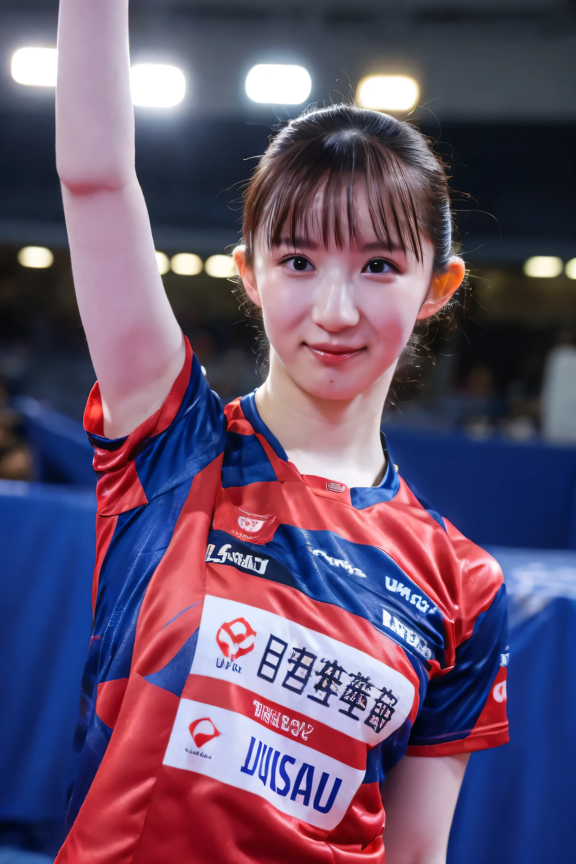 (8k, RAW Photos,highest quality, High resolution:1.1), (Ultra-realistic:1.4),(Realistic, Realistic:1.3),The Beauty of Japan、Rhythmic gymnastics club、Rhythmic Gymnastics Uniform、((Upper Body:1.3)),holding panties 