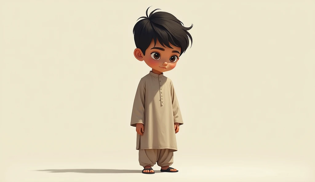 A handsome boy, 1, wearing a black collared Shalwar Kameez with the top two buttons open, sitting on a high place.