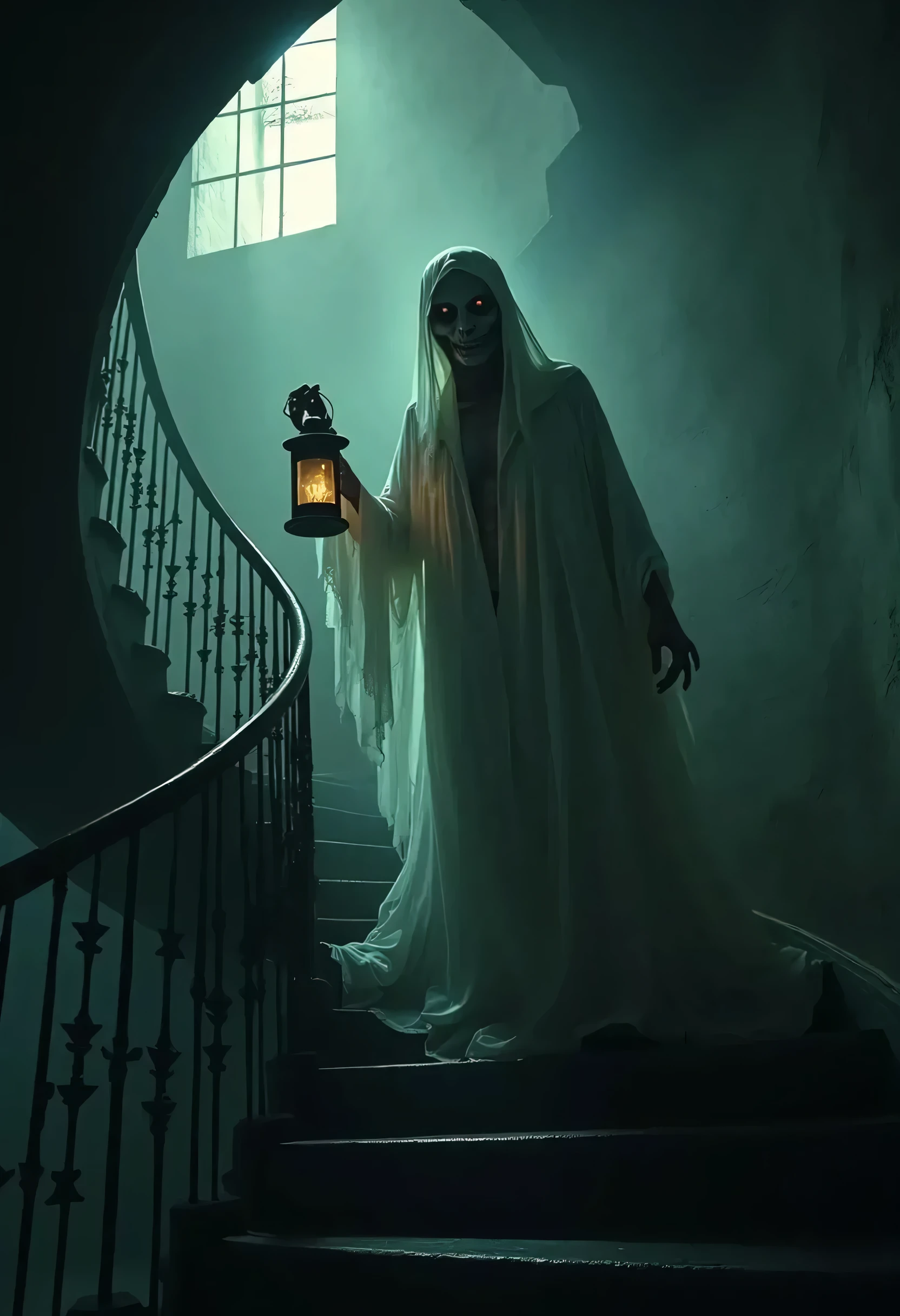 Ghost of Arafe standing on the steps with a lantern, Creepy Netflix stills, Scary ghosts, Horror movie stills, horror movie film steel , Scary Photos, Ghostly ghost, Horror movie stills, very Scary pictures, evil spirits wander around with lanterns , Scary pictures, spiritual creepy creepy pictures , creepy people , scary expression, horror stills