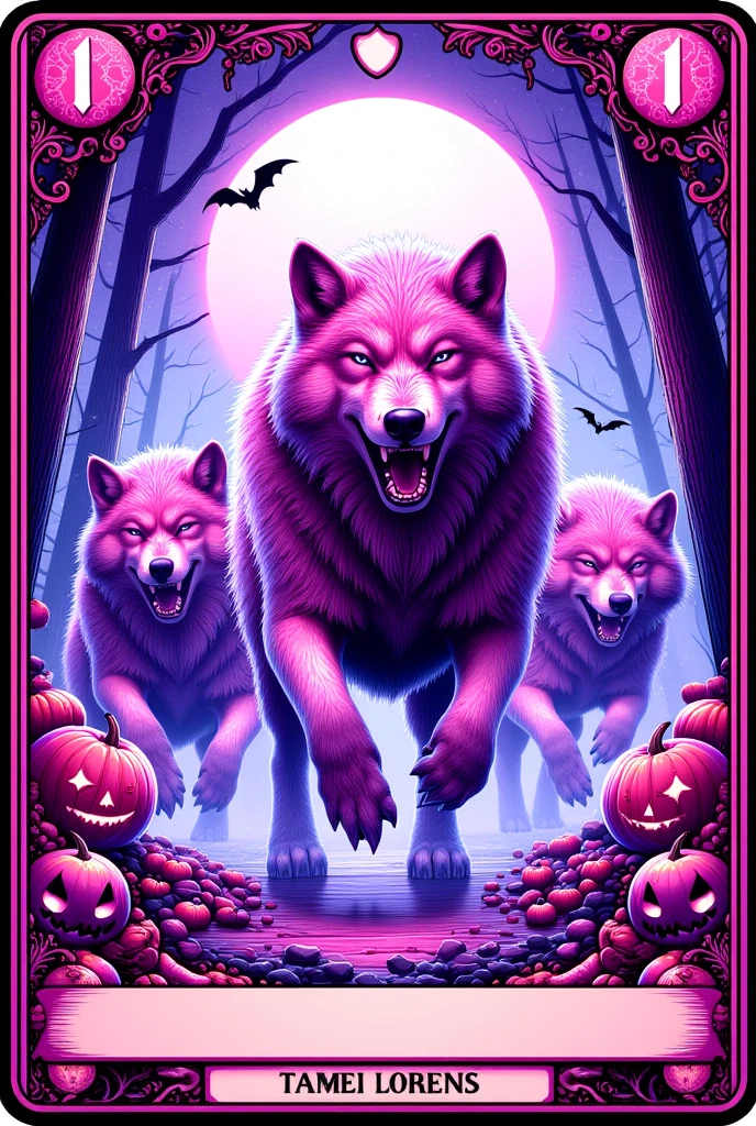 pinkhalloweencards, Hunting wolves. They are stronger than normal wolves