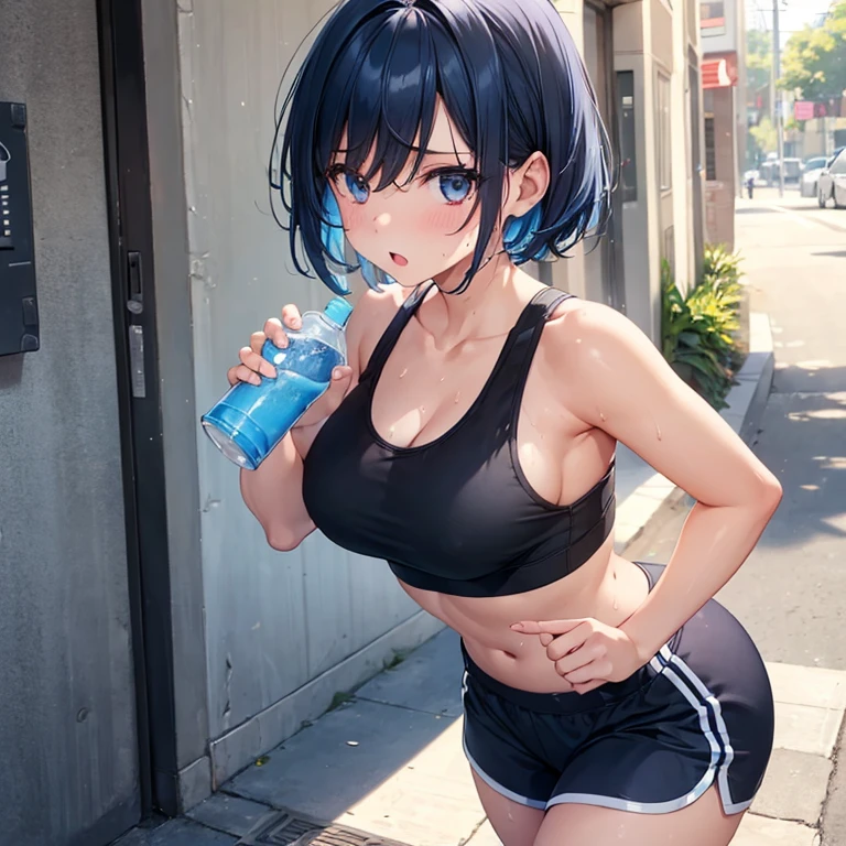 masterpiece, best quality,anime style, 1 girl,(((slender body))), (((small eyes,small breast))),(((gym uniform,sports bra,buruma))),((((a humanoid pig man bound the girl)))),((((cum)))), (beautiful face), (((short hair))), (((straight hair))), ((((black hair)))),detailed beautiful skin, (perfect hands, perfect anatomy),scream