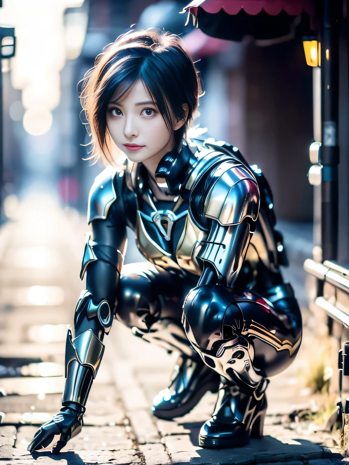 25 year old Japanese beauty， woman、 Muscular Body Like a Bodybuilder、Slit eyes、A head-to-toe view，The bust is so very beautiful、The background is a snowy Japanese rural town、High-quality RAW photos、Clear, crisp images of the lower body、masterpiece 8k、Color-matched from the front, side, and back々Shooting with a camera angle、I'm wearing a gold diamond necklace、Created with a full-body image、Reproduce intricate details、 crouching with legs wide open、Wearing glasses、Glasses、sunglasses、I'm hooking Panties to one leg 、Panties、 I'm wearing a hat with a white brim、hat、I'm wearing a mechanical suit 、Mecha Girl、 Cyberpunk Suit
