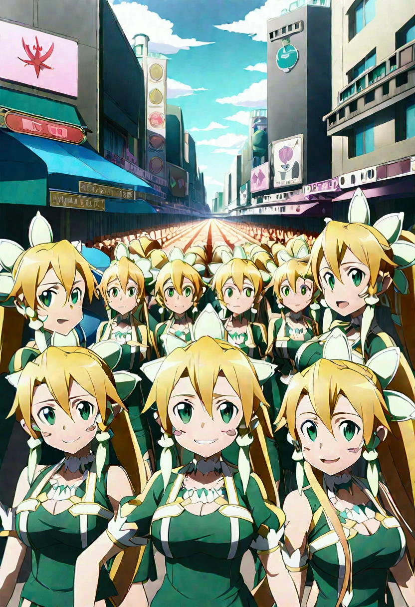 ((( leafa \(terraria\), sword art online))), masterpiece, best quality, very aesthetic, absurdres, anime artwork, anime style, key visual, vibrant, studio anime, highly detailed, large breasts(((An infinite number of girls with the same face and the same figure)))(((cloned face)))
(((similar identical twins)))
All the girls have the exact same face, The two have the same face and figure, as if they were mirror images