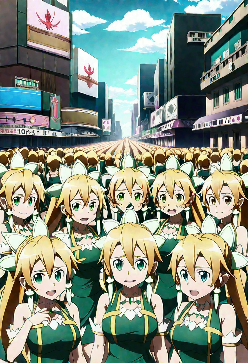 ((( leafa \(terraria\), sword art online))), masterpiece, best quality, very aesthetic, absurdres, anime artwork, anime style, key visual, vibrant, studio anime, highly detailed, large breasts(((An infinite number of girls with the same face and the same figure)))(((cloned face)))
(((similar identical twins)))
All the girls have the exact same face, The two have the same face and figure, as if they were mirror images