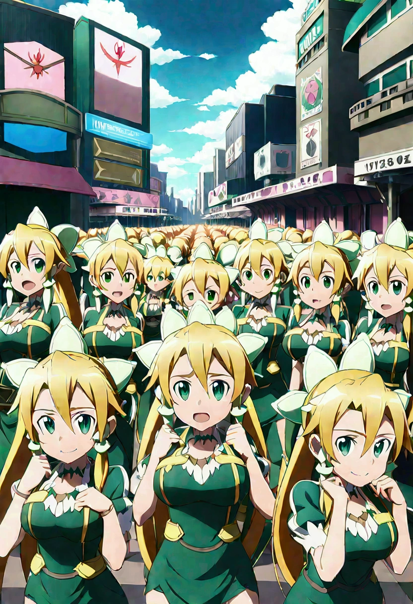 ((( leafa \(terraria\), sword art online))), masterpiece, best quality, very aesthetic, absurdres, anime artwork, anime style, key visual, vibrant, studio anime, highly detailed, large breasts(((An infinite number of girls with the same face and the same figure)))(((cloned face)))
(((similar identical twins)))
All the girls have the exact same face, The two have the same face and figure, as if they were mirror images