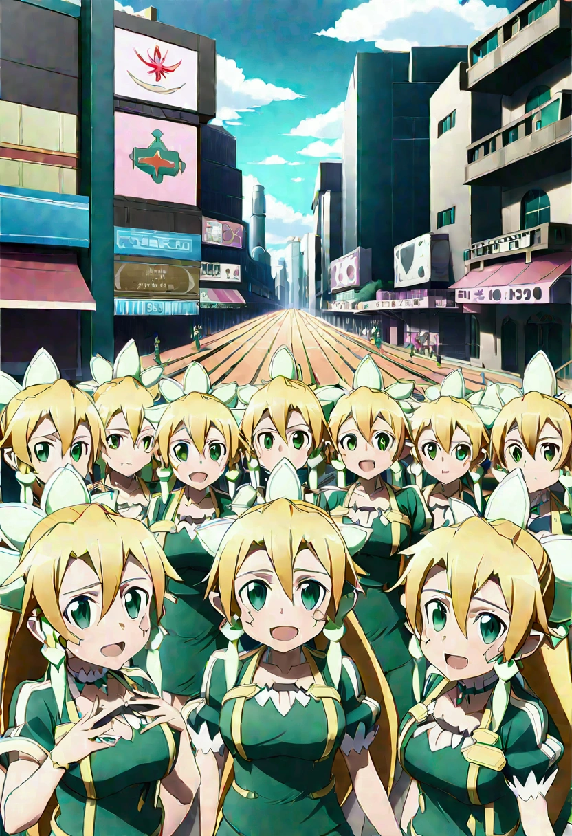 ((( leafa \(terraria\), sword art online))), masterpiece, best quality, very aesthetic, absurdres, anime artwork, anime style, key visual, vibrant, studio anime, highly detailed, large breasts(((An infinite number of girls with the same face and the same figure)))(((cloned face)))
(((similar identical twins)))
All the girls have the exact same face, The two have the same face and figure, as if they were mirror images