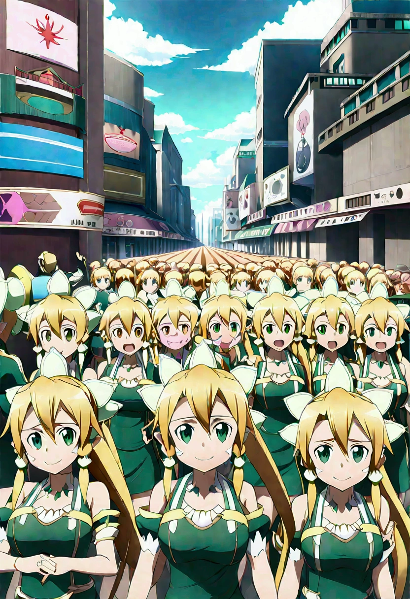 ((( leafa \(terraria\), sword art online))), masterpiece, best quality, very aesthetic, absurdres, anime artwork, anime style, key visual, vibrant, studio anime, highly detailed, large breasts(((An infinite number of girls with the same face and the same figure)))(((cloned face)))
(((similar identical twins)))
All the girls have the exact same face, The two have the same face and figure, as if they were mirror images