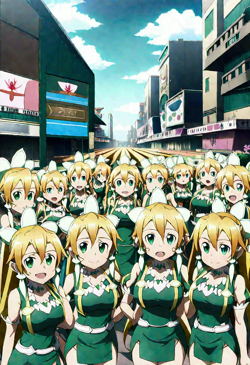 ((( leafa \(terraria\), sword art online))), masterpiece, best quality, very aesthetic, absurdres, anime artwork, anime style, key visual, vibrant, studio anime, highly detailed, large breasts(((An infinite number of girls with the same face and the same figure)))(((cloned face)))
(((similar identical twins)))
All the girls have the exact same face, The two have the same face and figure, as if they were mirror images