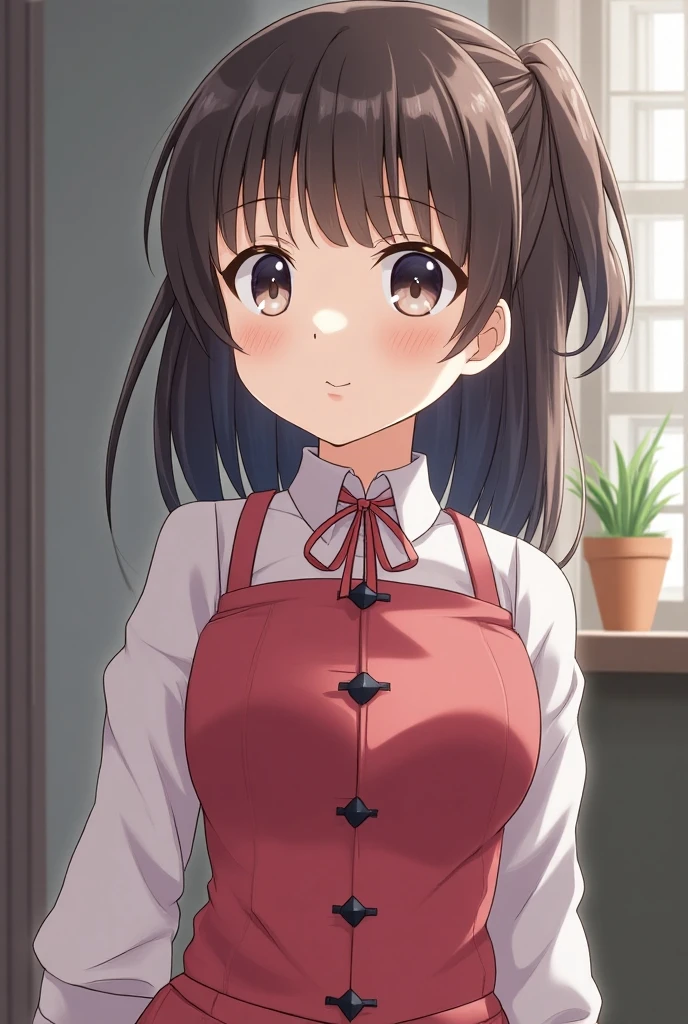 (((Pixel Perfect, Perfect in every detail))), alone, One girl, Chizuru Ichinose, Big Breasts,Maid clothes,Headband,View your viewers, smile, Upper Body: 1.0, Are standing,classroom,Cultural Festival