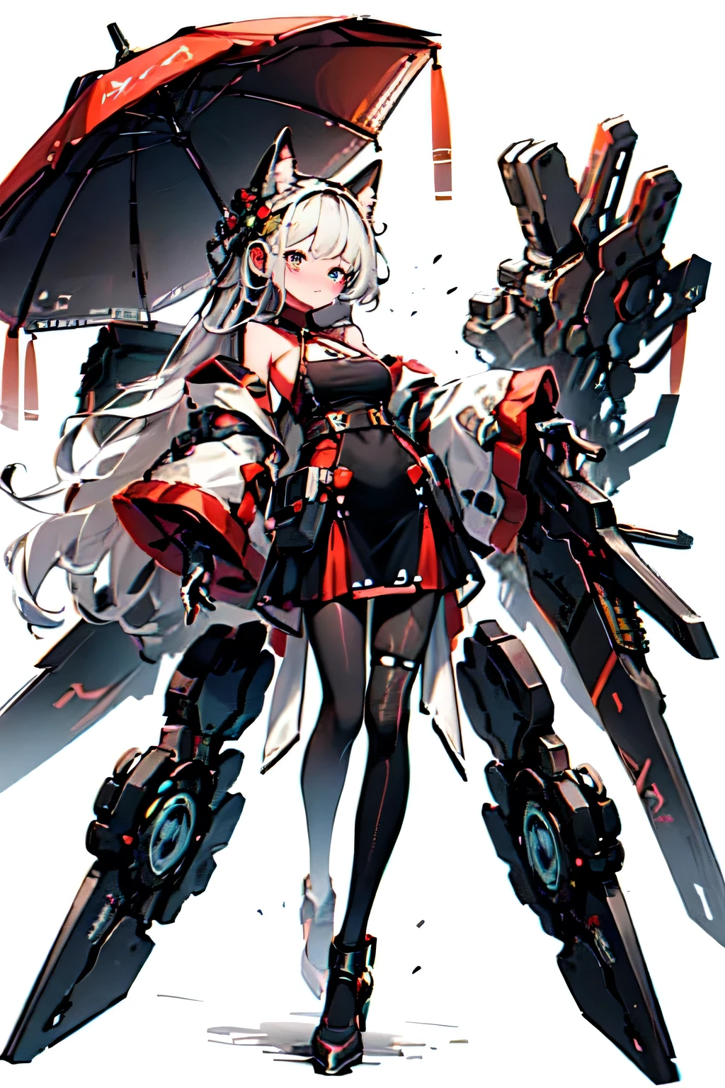 Mecha, machine, blue theme, ultra detailed, masterpiece, best quality, aesthetic, detailed,, solo, soft smile, light smile,
1girl, blue eyes, very long hair, blonde hair, long blonde hair, french braid, bangs, medium breasts,, hair ribbon, frilled choker, criss-cross halter, sleeveless dress, high-waist skirt, backless dress, waist bow, detached sleeves, frilled sleeves, wide sleeves, pantyhose, patterned legwear,  blue and silver exoskeleton:1.3, 