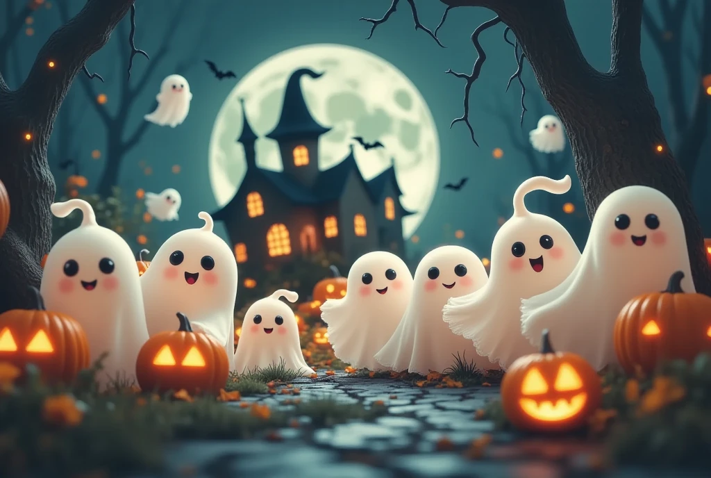 Halloween cute ghosts