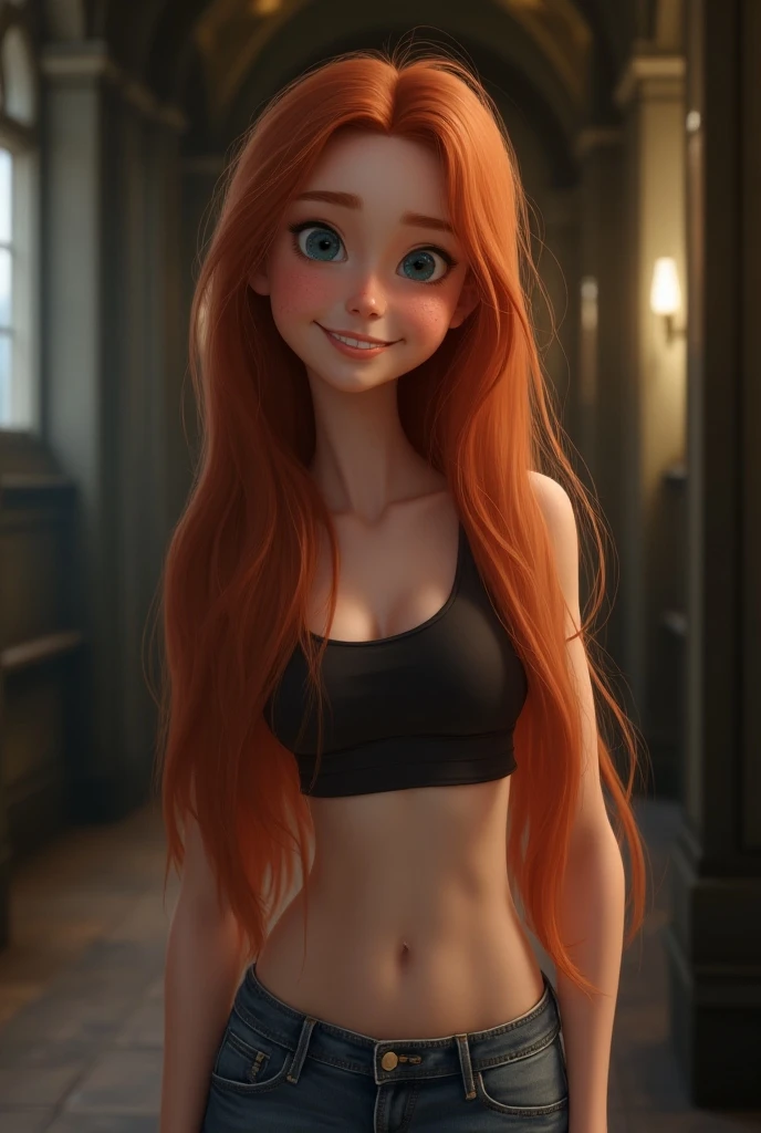 Pixar, (masterpiece), al3xt4nn3r, solo, 1girl, 30 years old, Beautiful face, detailed face, sexy, black lipstick, ginger hair, wavy hair, slim, thick thighs, medium hair, blonde streaks in hair, Pale skin, large Freckles, green eyes, small waist, hands behind head, armpits, on back, laying down on bench, on bench Alone, yoga, gray Halter Top, wet shirt, unbuttoned, open shoulders, thong fishnets, (open mouth:1.5), drooling, Choker, (sweaty:1.0), sweat, oiled, abs, black high heels, puddle, evening, no sun, cloudy day, shadows, soft lighting, bench, Private Garden, Bushes, (slightly above:1.5)