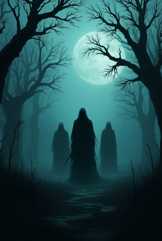 A terrifying image with souls crying for help